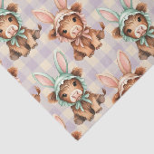 Cute Highland Cow Easter Bunny Bonnets in Pastel 薄葉紙 (詳細)