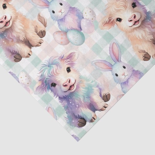 Cute Highland Cow Easter Eggs Pastel 薄葉紙 (詳細)