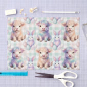 Cute Highland Cow Easter Eggs Pastel 薄葉紙 (クラフト)