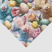 Cute Highland Cow Easter Tulips Pastel 薄葉紙 (詳細)