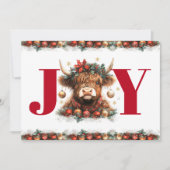 Cute Highland Cow Joy Christmas シーズンカード (正面)