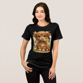 Cute Highland Cow T-Shirt Kawaii Animal Gift トライブレンドTシャツ