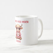 Cute Highland Cow Valentine Heart Glasses Coffee m コーヒーマグカップ (正面右)