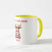 Cute Highland Cow Valentine Heart Glasses Coffee m マグカップ (正面右)