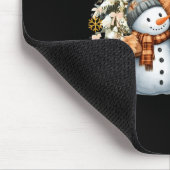 Cute Highland Cow With Snowman Hot Cocoa Christmas マウスパッド (コーナー)