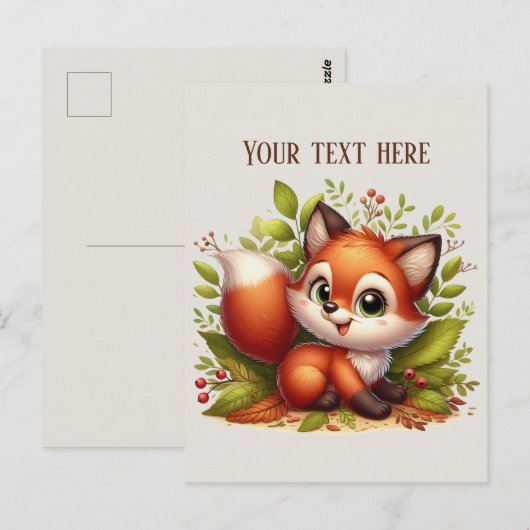 Cute hiking fox lovers customizable  ポストカード (正面/裏面)