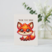 Cute hiking fox lovers customizable  ポストカード (スタンド正面)