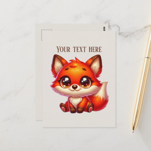 Cute hiking fox lovers customizable  ポストカード (正面/裏面インサイチュ)