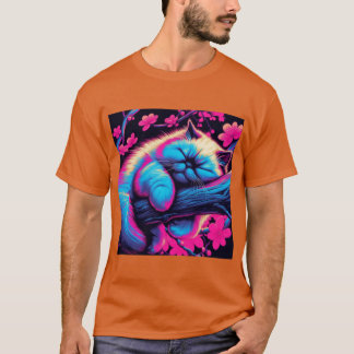 Cute himalayan cat sleeping friends tシャツ