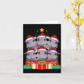 Cute Hip Le Hiptamus Christmas Tree Xmas Hat  カード (黄色い花)