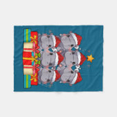 Cute Hip Le Hiptamus Christmas Tree Xmas Hat  フリースブランケット (正面(横))