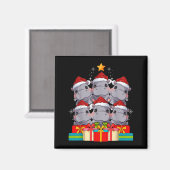 Cute Hip Le Hiptamus Christmas Tree Xmas Hat  マグネット (正面/裏面)