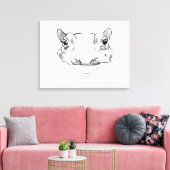 Cute hippo drawing キャンバスプリント (インサイチュ (リビング))