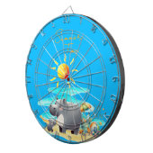 Cute Hippo Fun in the Sun Beach Day ダーツボード (正面右)