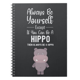 Cute Hippo Gifts Hippopotamus Funny Animals Humor ノートブック
