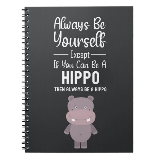 Cute Hippo Gifts Hippopotamus Funny Animals Humor ノートブック (正面)