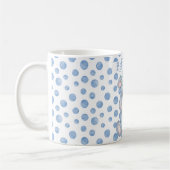 Cute hippo with baby name blue polka dots コーヒーマグカップ (左)