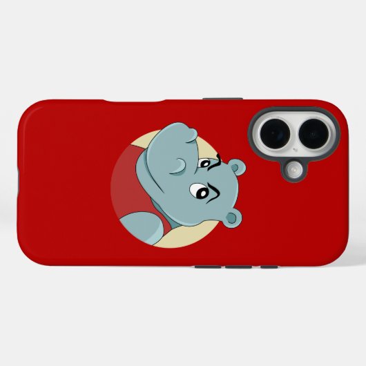 Cute hippopotamus cartoon Case-Mate iPhoneケース (裏面 (横))