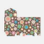 Cute Hippy Flower Power Pattern Brown フェイバーボックス (折り畳みなし)