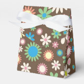 Cute Hippy Flower Power Pattern Brown フェイバーボックス (正面サイド)