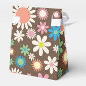 Cute Hippy Flower Power Pattern Brown フェイバーボックス (裏面サイド)