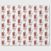 Cute Ho Ho Ho Merry Christmas Customizable Name  ラッピングペーパー (フラット)