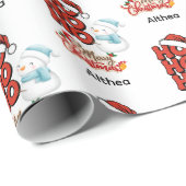 Cute Ho Ho Ho Merry Christmas Customizable Name  ラッピングペーパー (ロールコーナー)