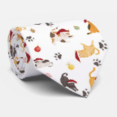Cute Holiday Cat Pattern ネクタイ (ロール)