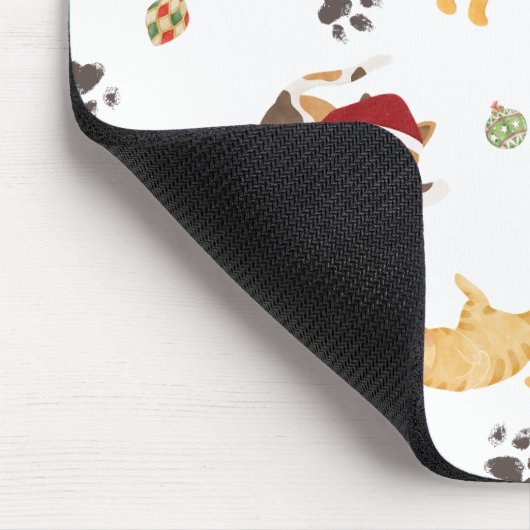 Cute Holiday Cat Pattern マウスパッド (コーナー)