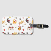 Cute Holiday Cat Pattern ラゲッジタグ (正面横)