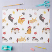 Cute Holiday Cat Pattern 薄葉紙 (クラフト)