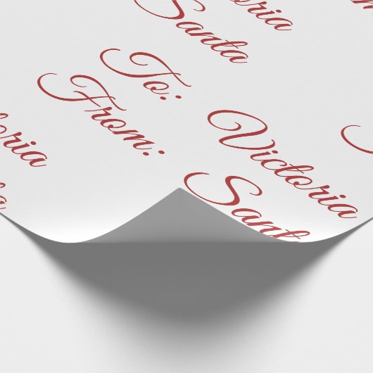 Cute Holiday Christmas To And From Personalized ラッピングペーパー (角)