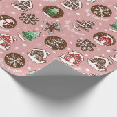 Cute Holiday Cookie Merry Christmas Gift Wrap ラッピングペーパー (角)