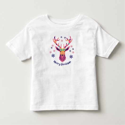 Cute Holiday Deer Graphic Tee for Kids  トドラーTシャツ (正面)