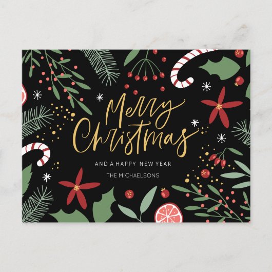 Cute Holiday Doodles | Photo Holiday Card シーズンポストカード (正面)