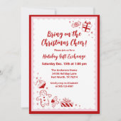 Cute Holiday Gift Exchange Christmas Party シーズンカード (正面)