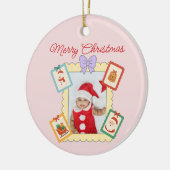 Cute Holiday Keepsake with Festive Pastel Frames  セラミックオーナメント (左)