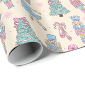 Cute Holiday Nutcracker Ballerina Pattern ラッピングペーパー (ロールコーナー)