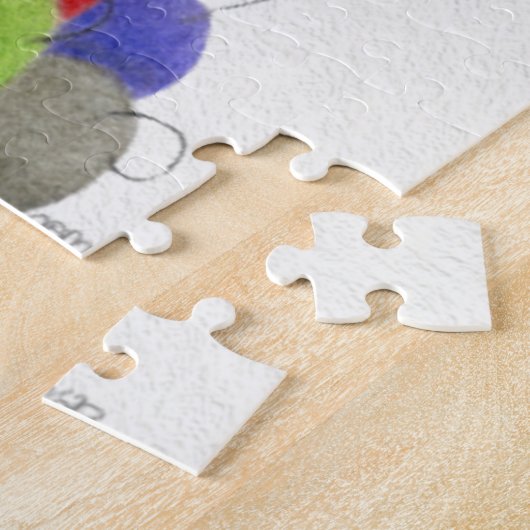 Cute Holiday Owl Illustration ジグソーパズル (側面)