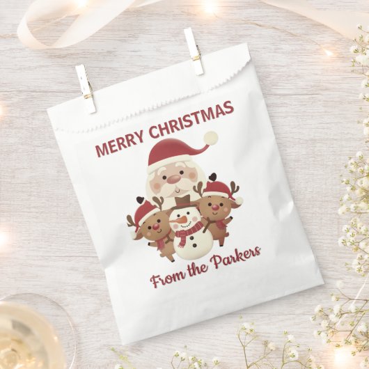 Cute Holiday  personalized favor gift bag  フェイバーバッグ (クリップ留めされた状態)