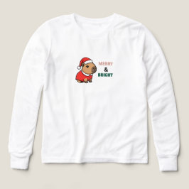 Cute Holiday Shirt with Santa Illustration