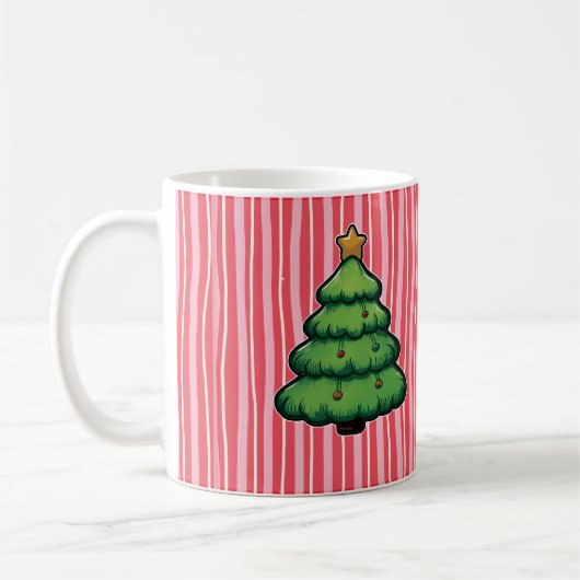 Cute Holiday Tree Coffee Mug コーヒーマグカップ (左)