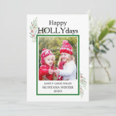 Cute Holly Leaves Happy HolIdays Kids Christmas シーズンカード (スタンド正面)
