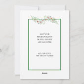 Cute Holly Leaves Happy HolIdays Kids Christmas シーズンカード (裏面)