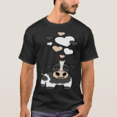Cute Holstein Cow With Hearts Tシャツ (正面)