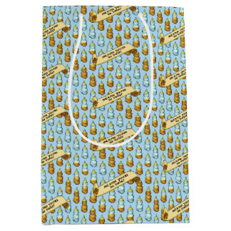 Cute Honey Bear Because You're So Sweet 80s Retro ミディアムペーパーバッグ