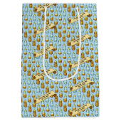 Cute Honey Bear Because You're So Sweet 80s Retro ミディアムペーパーバッグ (裏面)