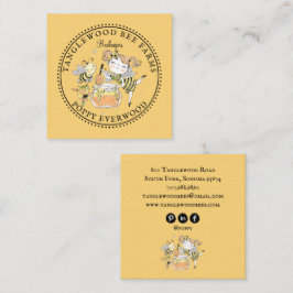 Cute Honey Bee Apiary Beekeeper Honey Products  スクエア名刺