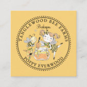 Cute Honey Bee Apiary Beekeeper Honey Products  スクエア名刺 (正面)