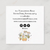 Cute Honey Bee Apiary Beekeeper Honey Products スクエア名刺 (裏面)